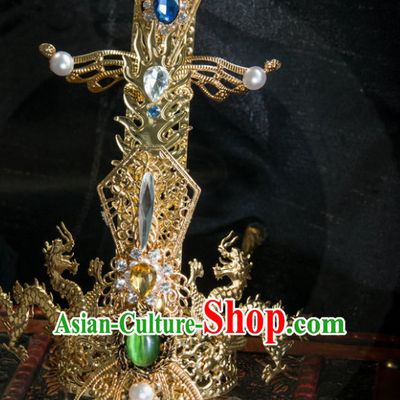 Tang Dynasty Wu Zetian Emperor Crown Headpieces Hair Accessories Set