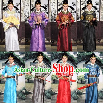 Tang Dynasty Prime Minster Official Costumes and Hat Complete Set