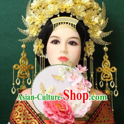 Chinese Ancient Style Hair Jewelry Accessories, Empress Hairpins, Queen Tang Dynasty Xiuhe Suit Wedding Bride Phoenix Coronet, Hair Accessories Set for Women