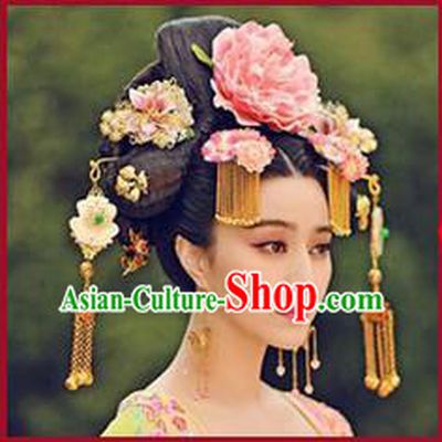 Chinese Ancient Style Hair Jewelry Accessories, Empress Hairpins, Queen Tang Dynasty Xiuhe Suit Wedding Bride Phoenix Coronet, Hair Accessories Set for Women