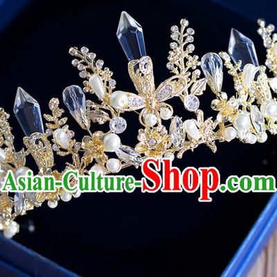 Traditional Jewelry Accessories, Princess Bride Royal Crown, Wedding Hair Accessories, Baroco Style Crystal Headwear for Women