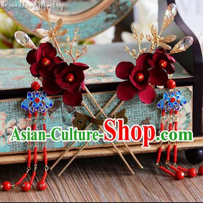 Chinese Ancient Style Hair Jewelry Accessories, Hairpins, Princess Hanfu Xiuhe Suit Wedding Bride Hair Accessories Set for Women