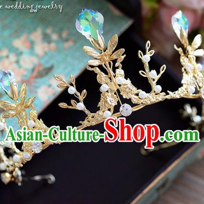 Traditional Jewelry Accessories, Princess Bride Royal Crown, Wedding Hair Accessories, Baroco Style Crystal Headwear for Women