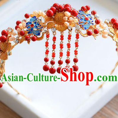 Chinese Ancient Style Hair Jewelry Accessories, Hairpins, Princess Hanfu Xiuhe Suit Wedding Bride Hair Accessories Set for Women