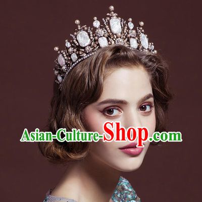 Traditional Jewelry Accessories, Princess Bride Royal Crown, Wedding Hair Accessories, Baroco Style Crystal Headwear for Women