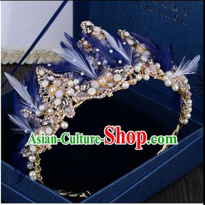 Traditional Jewelry Accessories, Princess Bride Royal Crown, Wedding Hair Accessories, Baroco Style Crystal Headwear for Women