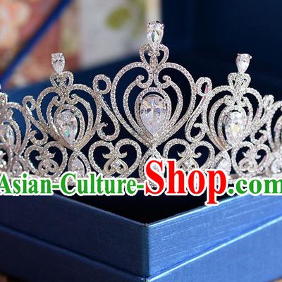 Traditional Jewelry Accessories, Princess, Bride Royal Crown, Wedding Hair Accessories, Baroco Style Crystal Headwear for Women