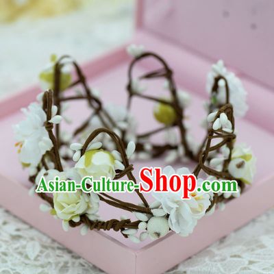 Traditional Jewelry Accessories, Princess Bride Royal Crown, Wedding Hair Accessories, Baroco Style Flower Headwear for Women