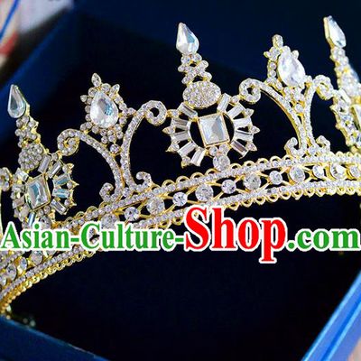 Traditional Jewelry Accessories, Princess, Bride Royal Crown, Wedding Hair Accessories, Baroco Style Crystal Headwear for Women