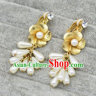 Traditional Jewelry Accessories, Princess Bride Wedding Baroco Style Crystal Pearl Earring Set for Women