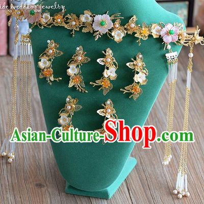 Chinese Ancient Style Hair Jewelry Accessories, Hairpins, Princess, Hanfu Xiuhe Suit Wedding Bride Hair Accessories Set for Women