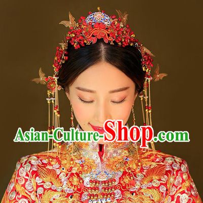 Chinese Ancient Style Hair Jewelry Accessories, Hairpins, Princess Hanfu Xiuhe Suit Wedding, Bride Hair Accessories Set for Women