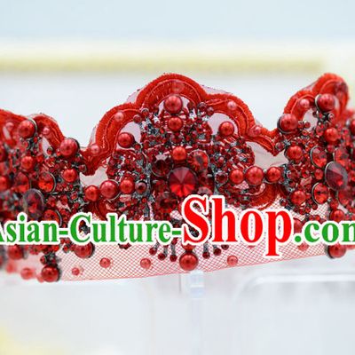 Traditional Jewelry Accessories, Princess Bride Royal Crown, Wedding Hair Accessories, Baroco Style Lace Headwear for Women