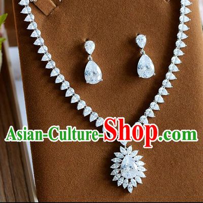 Traditional Jewelry Accessories, Princess Bride Earrings, Wedding Accessories, Baroco Style Crystal Necklace for Women