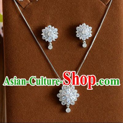 Traditional Jewelry Accessories, Princess Bride Earrings, Wedding Accessories, Baroco Style Crystal Necklace for Women