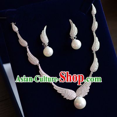 Traditional Jewelry Accessories, Princess Bride Earrings, Wedding Accessories, Baroco Style Crystal Necklace for Women