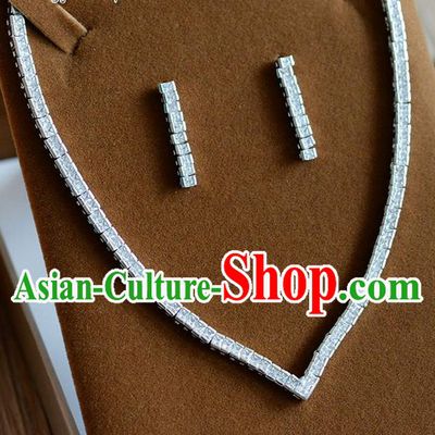 Traditional Jewelry Accessories, Princess Bride Earrings, Wedding Accessories, Baroco Style Crystal Necklace for Women