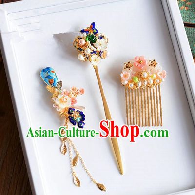 Chinese Ancient Style Hair Jewelry Accessories, Hairpins, Princess Hanfu Xiuhe Suit Wedding Bride Hair Accessories for Women