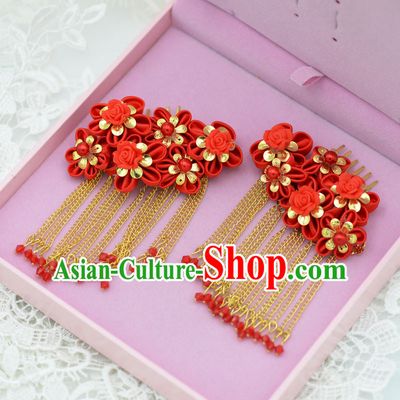 Chinese Ancient Style Hair Jewelry Accessories, Hairpins, Princess Hanfu Xiuhe Suit Wedding Bride Hair Accessories for Women