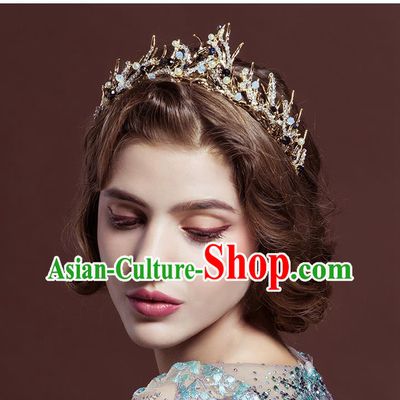 Traditional Jewelry Accessories, Princess Bride Royal Crown, Wedding Hair Accessories, Baroco Style Crystal Headwear for Women