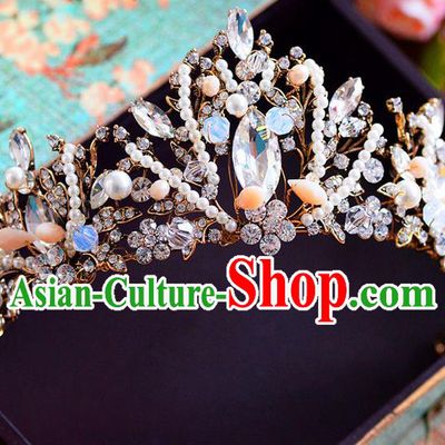 Traditional Jewelry Accessories, Princess Bride Royal Crown, Wedding Hair Accessories, Baroco Style Crystal Headwear for Women