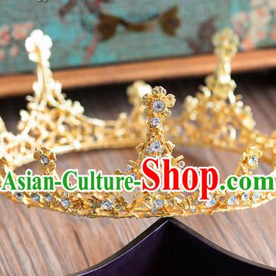 Traditional Jewelry Accessories, Queen Bride Royal Crown, Wedding Hair Accessories, Baroco Style Headwear for Women