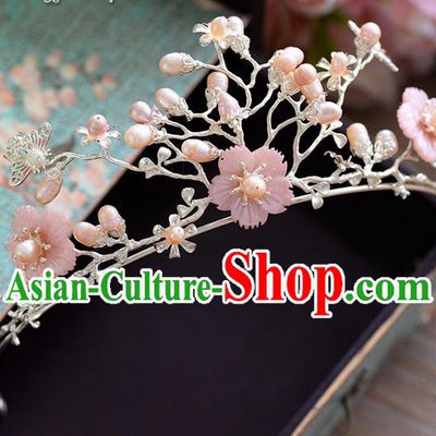 Traditional Jewelry Accessories, Palace Princess Bride Royal Crown, Wedding Hair Accessories, Baroco Style Flowers Headwear for Women