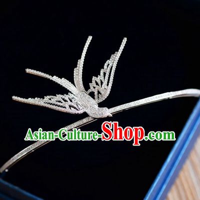 Traditional Jewelry Accessories, Palace Princess Bride Royal Crown, Wedding Hair Accessories, Baroco Style Crystal Birds Headwear for Women