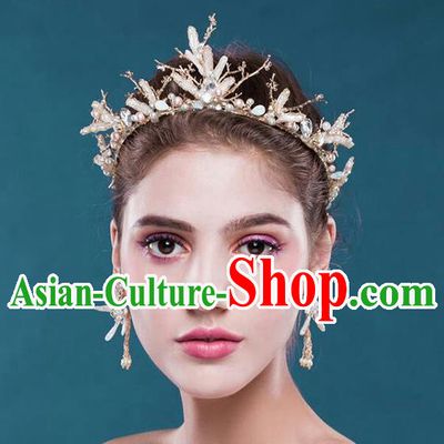 Traditional Jewelry Accessories, Palace Princess Bride Royal Crown, Wedding Hair Accessories, Baroco Style Crystal Headwear for Women