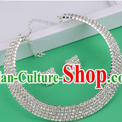 Traditional Jewelry Accessories, Palace Princess Necklace, Wedding Accessories, Baroco Style Crystal Earrings for Women