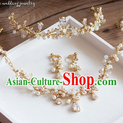 Traditional Jewelry Accessories, Palace Princess Necklace, Wedding Accessories Headwear, Baroco Style Crystal Earrings for Women