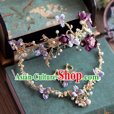 Traditional Jewelry Accessories, Palace Princess Necklace, Wedding Accessories Headwear, Baroco Style Crystal Earrings for Women