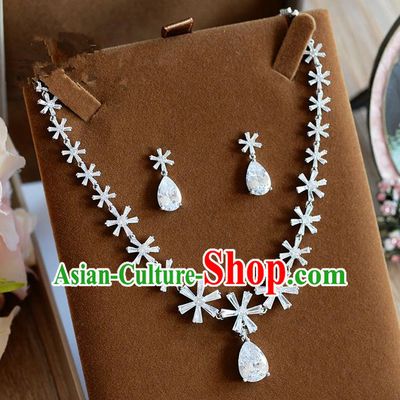 Traditional Jewelry Accessories, Palace Princess Necklace, Wedding Accessories Headwear, Baroco Style Crystal Earrings for Women