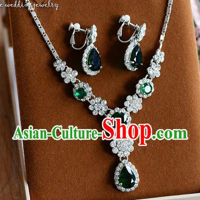 Traditional Jewelry Accessories, Palace Princess Necklace, Wedding Accessories, Baroco Style Crystal Earrings for Women