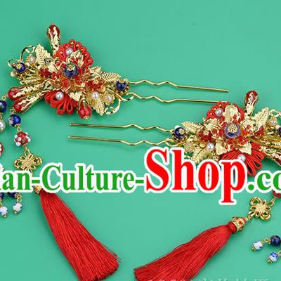 Chinese Ancient Style Hair Jewelry Accessories, Hairpins, Princess Hanfu Xiuhe Suit Wedding Bride Hair Accessories for Women