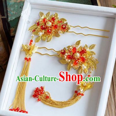 Chinese Ancient Style Hair Jewelry Accessories, Hairpins, Princess Hanfu Xiuhe Suit Wedding Bride Hair Accessories, Headwear for Women