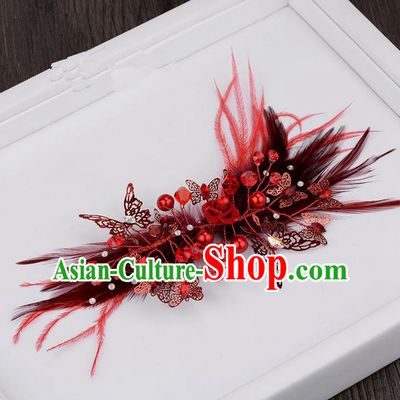 Traditional Jewelry Accessories, Princess Wedding Hair Accessories, Bride Wedding Hair Accessories, Baroco Style Feather Headwear for Women
