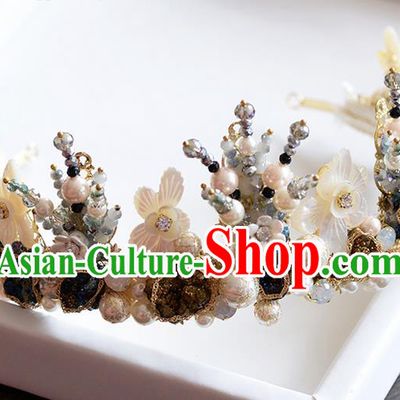 Traditional Jewelry Accessories, Princess Wedding Hair Accessories, Bride Wedding Hair Accessories, Baroco Style Flowers Coral Royal Crown for Women