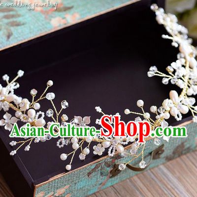 Traditional Jewelry Accessories, Princess Wedding Hair Accessories, Bride Wedding Hair Accessories, Baroco Style Pearl Headwear for Women