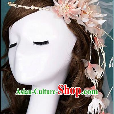 Traditional Jewelry Accessories, Princess Wedding Hair Accessories, Bride Wedding Hair Accessories, Baroco Style Flowers Veil for Women