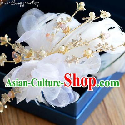 Traditional Jewelry Accessories, Princess Wedding Hair Accessories, Bride Wedding Hair Accessories, Baroco Style Feather Headwear for Women