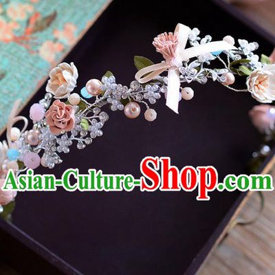 Traditional Jewelry Accessories, Princess Wedding Hair Accessories, Bride Wedding Hair Accessories, Baroco Style Pearl Headwear for Women