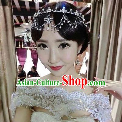 Traditional Jewelry Accessories, Princess Wedding Hair Accessories, Bride Wedding Hair Accessories, Baroco Style Pearl Headwear for Women