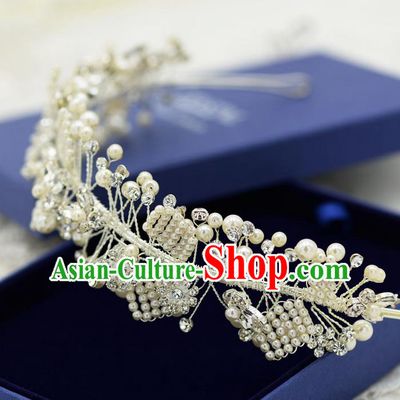 Traditional Jewelry Accessories, Princess Wedding Hair Accessories, Bride Wedding Hair Accessories, Baroco Style Pearl Headwear for Women