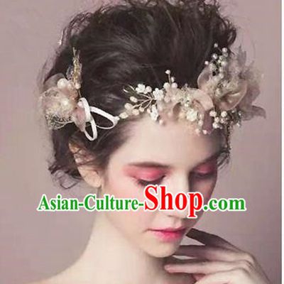 Traditional Jewelry Accessories, Princess Wedding Hair Accessories, Bride Wedding Hair Accessories, Baroco Style Pearl Headwear for Women