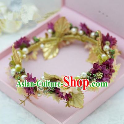 Traditional Jewelry Accessories, Princess Wedding Hair Accessories, Bride Wedding Hair Accessories, Baroco Style Crystal Pearl Headwear for Women