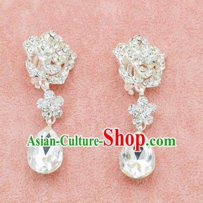 Traditional Wedding Jewelry Accessories, Palace Princess Bride Accessories, Wedding Earring, Baroco Style Crystal Earrings for Women