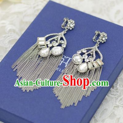 Traditional Wedding Jewelry Accessories, Palace Princess Bride Accessories, Wedding Earring, Baroco Style Long Earrings for Women
