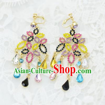 Traditional Wedding Jewelry Accessories, Palace Princess Bride Accessories, Wedding Earring, Baroco Style Long Earrings for Women