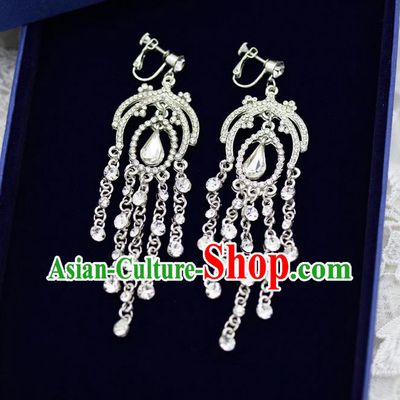 Traditional Wedding Jewelry Accessories, Palace Princess Bride Accessories, Wedding Earring, Baroco Style Long Earrings for Women
